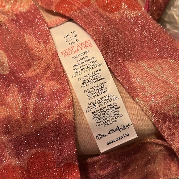 NWT Miss SELFRIDGE US sz 6 printed wrap halter knit top - Picture 7 of 7